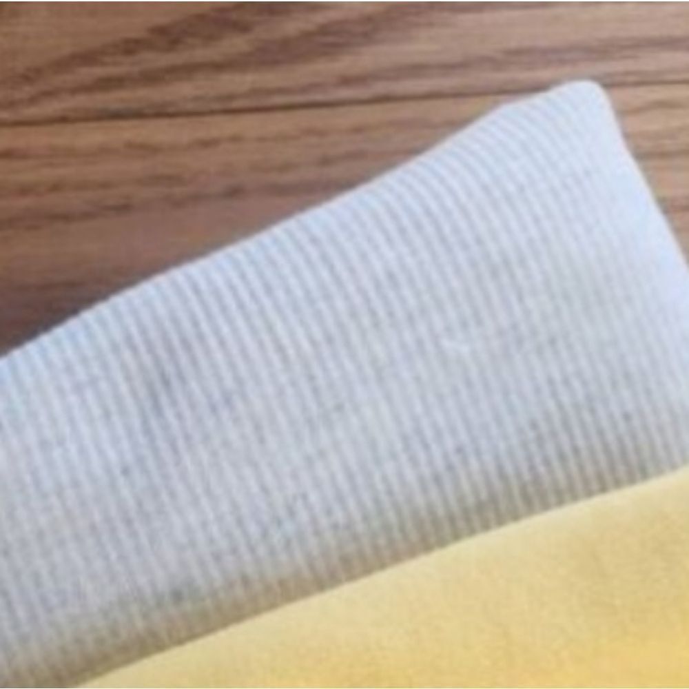 Cream ribbed knit fabric 24x17" piece for sewing or crafts